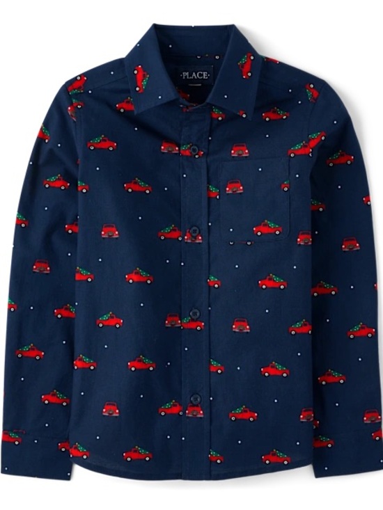 The Children's Place Other - Christmas Truck Button Up Shirt